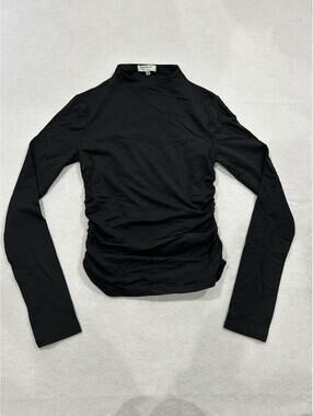 Weekend Los Angeles Black Long Sleeve Square Mockneck Top XS